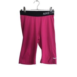 Nike Pro Bike Shorts Women's Size Medium Pink Stretch Dri Fit